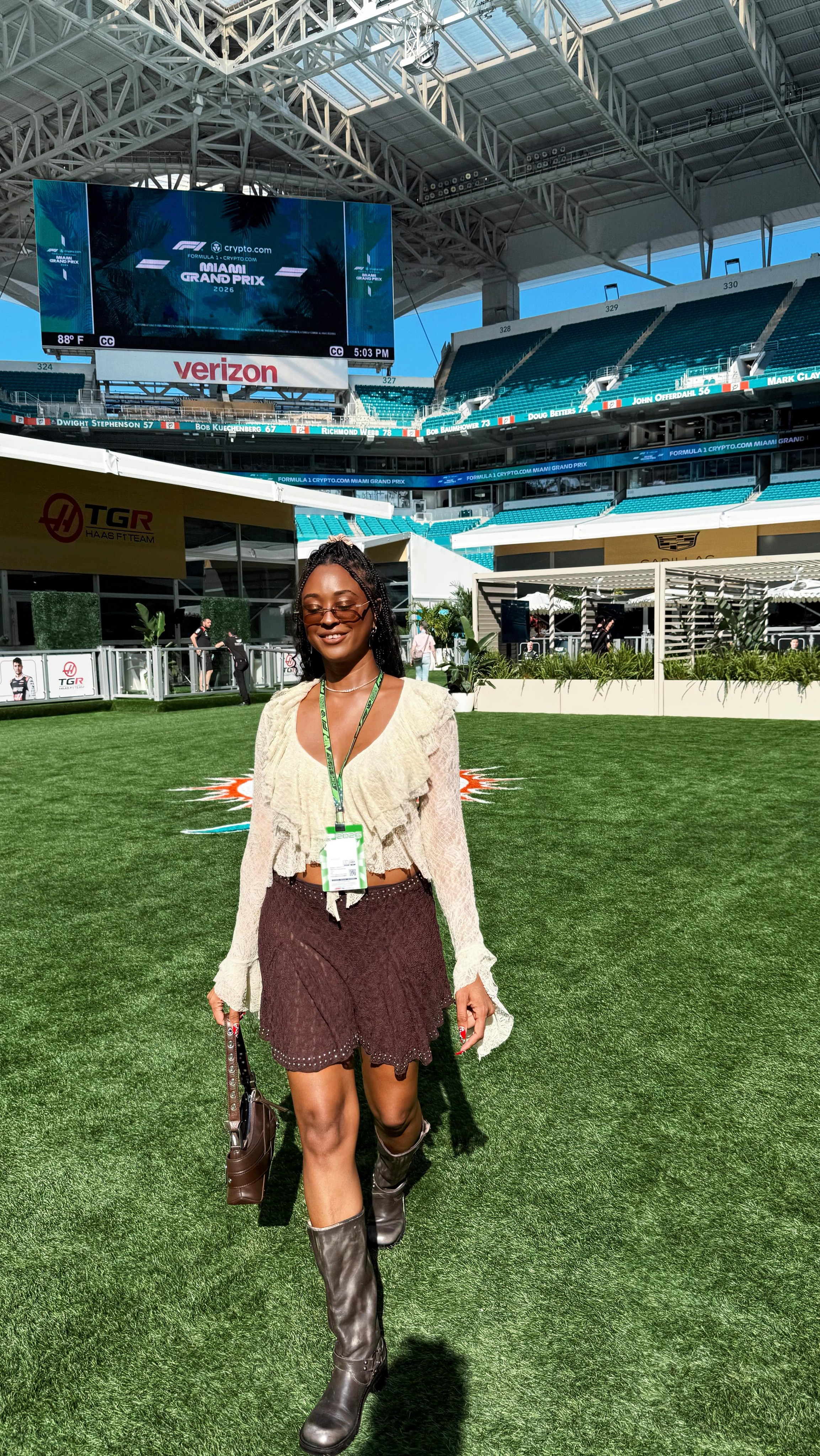 Run don’t walk to Turn 9 for the new @F1 Flagship store at the Miami Grand Prix 🏎️ They have every piece of F1 merch and goodies you could possibly need and it’s the best way to immortalize your Miami GP experience in the most tangible way. I finally got my racing jacket from the Malbon drop and I am obsessed 🖤🤍 Can you guess what else came home with me? 👀 @f1 #f1partner
